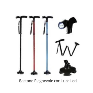 Bastone Pieghevole con Luce Led